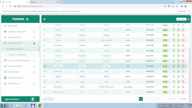 Texnikum Universitet CRM – Universitet ichki jarayonlarini boshqarish